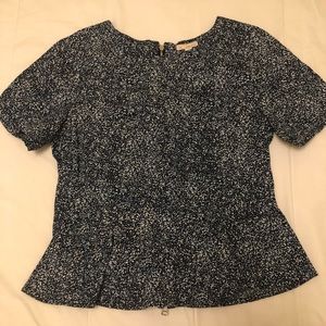 GAP Blue Flower Peplum Top